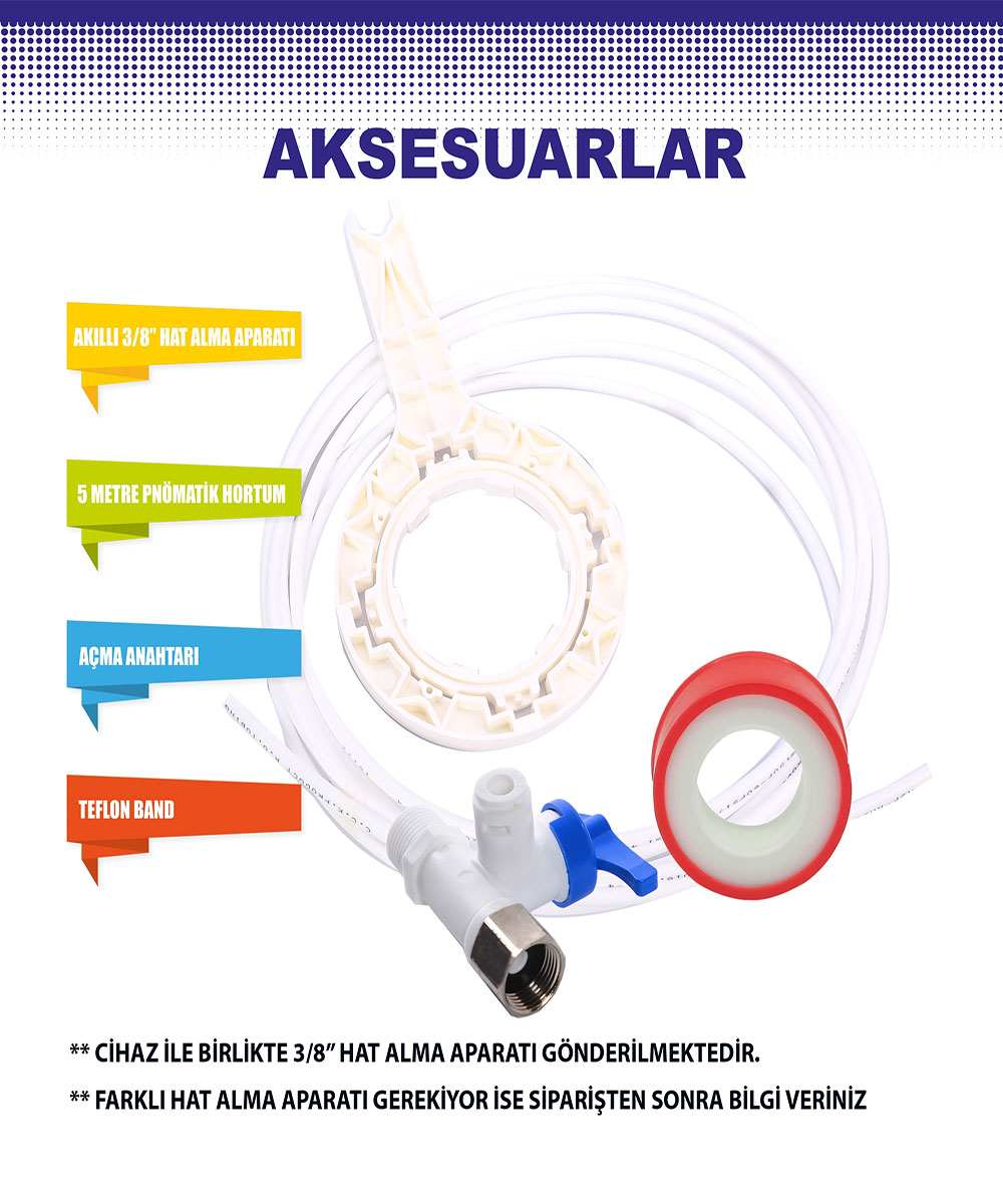 STAR LİFE Yüksek kasa 5 AŞAMALI, METAL TANKLI,STANDART MEMBRANLI su arıtma cihazı (2 yıl garanti, pompasız) - Görsel 6