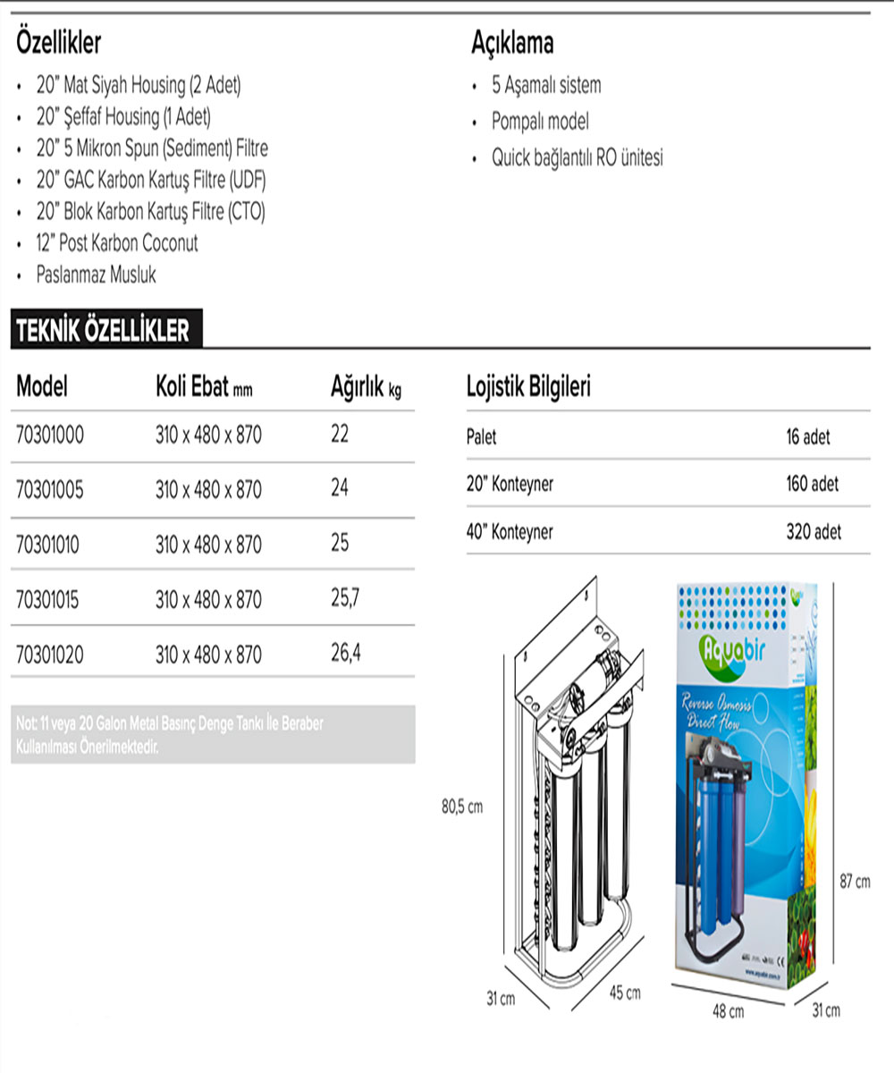 Aquabir Strong Direkt Akışlı Pompalı Su Arıtma Cihazı - Görsel 2